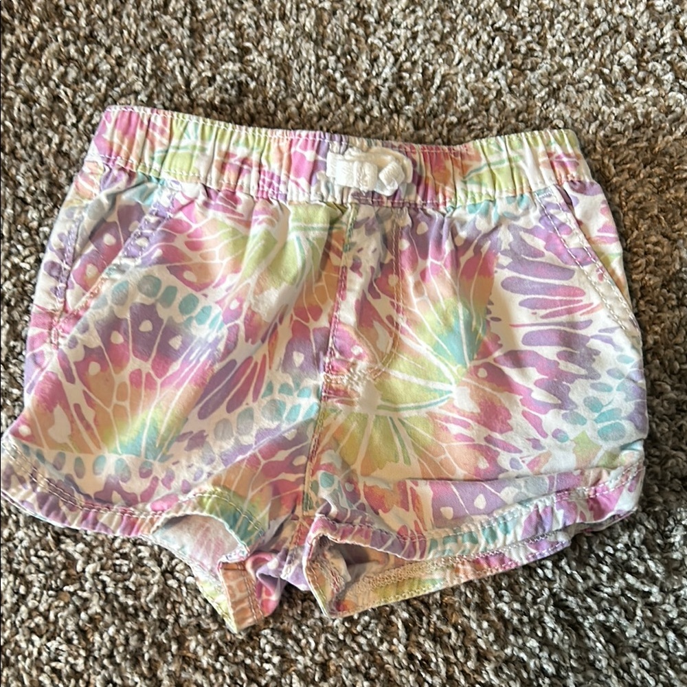 Rainbow tie dye bright colored toddler girl shorts size 3T